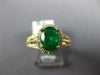 LARGE 1.40CT DIAMOND & AAA EMERALD 14KT YELLOW GOLD 3D OVAL HALO ENGAGEMENT RING