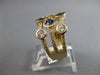 LARGE 4.54CT DIAMOND & AAA SAPPHIRE 14KT YELLOW GOLD 3 ROW BEZEL ETOILE FUN RING