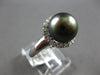 .37CT DIAMOND & AAA TAHITIAN PEARL 14KT WHITE GOLD 3D SOLITAIRE HALO LOVE RING