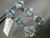 ESTATE LARGE 34.65CT DIAMOND & AAA AQUAMARINE 18K WHITE GOLD 3D HANGING EARRINGS