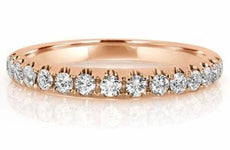 ESTATE .54CT DIAMOND 18KT ROSE GOLD 3D SEMI ETERNITY WEDDING ANNIVERSARY RING