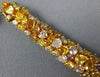 WIDE 28.14CT MULTI COLOR DIAMOND 18K YELLOW GOLD GRADUATING LOVE TENNIS BRACELET