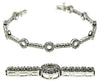 ESTATE .95CT DIAMOND 14KT WHITE GOLD 3D CIRCULAR BAR CLASSIC TENNIS BRACELET