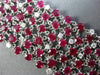 ESTATE LARGE 38.47CT DIAMOND & AAA RUBY 18K WHITE GOLD MULTI ROW TENNIS BRACELET