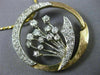 ANTIQUE LARGE 2.5CT OLD MINE CUT DIAMOND 14K TWO TONE GOLD FLOWER PENDANT #2490