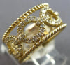 ESTATE WIDE .42CT DIAMOND 14K YELLOW GOLD MULTI OVAL LOVE KNOT FILIGREE FUN RING