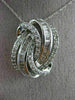 LARGE .75CT ROUND & BAGUETTE DIAMOND 14KT WHITE GOLD LOVE KNOT MULTI ROW PENDANT