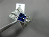 ESTATE LARGE 1.58CT DIAMOND & SAPPHIRE 14KT WHITE GOLD 3D CRISS CROSS LOVE RING