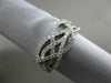 ESTATE WIDE .80CT DIAMOND 18K WHITE GOLD CRISS CROSS SEMI ETERNITY INFINITY RING