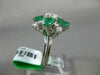 ESTATE LARGE 2.52CT DIAMOND & AAA EMERALD 14K WHITE GOLD FLOWER ANNIVERSARY RING