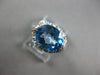 LARGE 3.21CT DIAMOND & AAA BLUE TOPAZ 14KT WHITE GOLD OVAL & ROUND FILIGREE RING