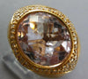 EXTRA LARGE 6.92CT DIAMOND & AAA PINK QUARTZ 14KT YELLOW GOLD FLOWER BEZEL RING