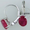 ESTATE 1.8CT AAA RUBY 14KT WHITE GOLD 3D OVAL LEVERBACK HANGING EARRINGS