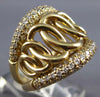 LARGE .80CT DIAMOND 14KT YELLOW GOLD 3D MULTI ROW LOVE KNOT GRADUATING FUN RING