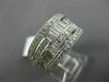 WIDE 1.45CT ROUND & BAGUETTE DIAMOND 14K WHITE GOLD MULTI ROW WEDDING RING #1616