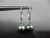 ESTATE AAA TAHITIAN PEARL 14KT WHITE GOLD CLASSIC 9MM LEVERBACK HANGING EARRINGS