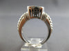 LARGE 4.46CT DIAMOND & AAA GARNET 14KT WHITE GOLD CUSHION & ROUND BEZEL FUN RING