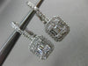 ESTATE LARGE .86CT DIAMOND 18KT WHITE GOLD 3D CLASSIC LEVERBACK HANGING EARRINGS