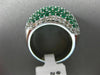 ESTATE LARGE 3.65CT DIAMOND & EMERALD 14K WHITE GOLD MULTI ROW FILIGREE FUN RING