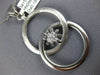 ESTATE LARGE .19CT DIAMOND 18KT WHITE GOLD FLOWER LOVE KNOT CIRCULAR FUN PENDANT