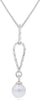 .07CT DIAMOND & AAA SOUTH SEA PEARL 14KT WHITE GOLD SOLITAIRE FLOATING PENDANT