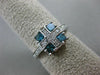 WIDE .92CT ROUND & PRINCESS WHITE & BLUE DIAMOND 14KT WHITE GOLD SQUARE FUN RING