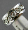WIDE .23CT DIAMOND 14KT WHITE GOLD 3D ETOILE BEZEL MENS WEDDING ANNIVERSARY RING
