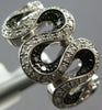 ESTATE WIDE .50CT WHITE & BLACK DIAMOND 14KT WHITE GOLD 3D MULTI WAVE FUN RING