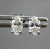 ESTATE .55CT MARQUISE CUT DIAMOND 14KT WHITE GOLD 3D CLASSIC STUD EARRINGS #5163