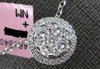 LARGE .74CT DIAMOND 14K WHITE GOLD ROUND CLUSTER INVISIBLE HALO FLOATING PENDANT