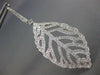 ESTATE EXTRA LARGE 3.05CT DIAMOND 18KT WHITE GOLD 3D LEAF HANGING EARRINGS
