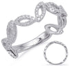 .29CT DIAMOND 14KT WHITE GOLD 3D MULTI LEAF CRISS CROSS 3/4TH ETERNITY LOVE RING