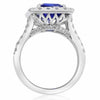 EXTRA LARGE 6.63CT DIAMOND & AAA TANZANITE 18KT WHITE GOLD 3D ENGAGEMENT RING