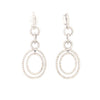 LARGE 2.43CT DIAMOND 18KT WHITE GOLD DOUBLE OVAL INFINITY FUN HANGING EARRINGS