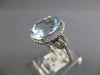 LARGE 4.6CT DIAMOND & AAA AQUAMARINE 14K WHITE GOLD OVAL & ROUND ENGAGEMENT RING