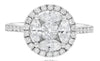 1.35CT DIAMOND 18K WHITE GOLD ROUND & MARQUISE INVISIBLE FLOWER FRIENDSHIP RING