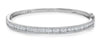 ESTATE WIDE 2.41CT DIAMOND 18KT WHITE GOLD 3 ROW SEMI ETERNITY BANGLE BRACELET
