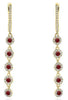 .68CT DIAMOND & AAA RUBY 14KT YELLOW GOLD CLASSIC MULTI FLOWER HANGING EARRINGS