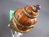 ESTATE MASSIVE 3.49CT DIAMOND AAA AMETHYST & TSAVORITE 18K ROSE GOLD 3D FUN RING