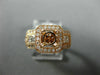 ESTATE WIDE .68CT DIAMOND 14KT ROSE GOLD SQUARE HALO SEMI MOUNT ENGAGEMENT RING