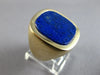 ESTATE EXTRA LARGE AAA LAPIS 18K YELLOW GOLD SQUARE BEZEL UNISEX FUN RING #28051