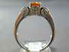 ESTATE 1.76CT DIAMOND & AAA ORANGE SAPPHIRE 14KT WHITE GOLD OVAL ENGAGEMENT RING