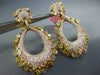 GIA LARGE 13.81CT PINK & MULTI COLOR DIAMOND 18KT ROSE GOLD TEAR DROP EARRINGS