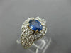 ESTATE WIDE 1.40CT DIAMOND & AAA SAPPHIRE 14K TWO TONE GOLD OVAL ENGAGEMENT RING