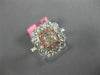 GIA WIDE 1.51CT MULTI COLOR DIAMOND 18K WHITE & ROSE GOLD FLOWER ENGAGEMENT RING