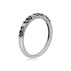 .43CT WHITE & CHOCOLATE FANCY DIAMOND 14KT WHITE GOLD WEDDING ANNIVERSARY RING