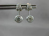 ANTIQUE .42CT DIAMOND SOLITAIRE FLOWER 18KT WHITE GOLD HANGING EARRINGS #16015
