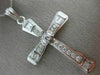 ESTATE LARGE 1.35CT ROUND & BAGUETTE DIAMOND 14KT WHITE GOLD CROSS PENDANT 15977