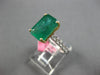 4.77CT DIAMOND & AAA EMERALD 18K 2 TONE GOLD EMERALD CUT & ROUND ENGAGEMENT RING