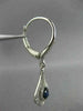 ESTATE .69CT DIAMOND & SAPPHIRE 14K WHITE GOLD TEAR DROP FLOWER HANGING EARRINGS